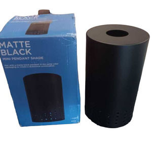 Black Metal Mini Pendant Shade, 4.75"D w/ 2.25" Fitter, Overall 8.16"H